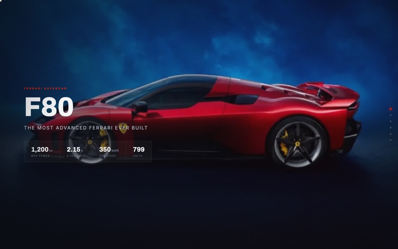 Ferrari F80 supercar showcase website