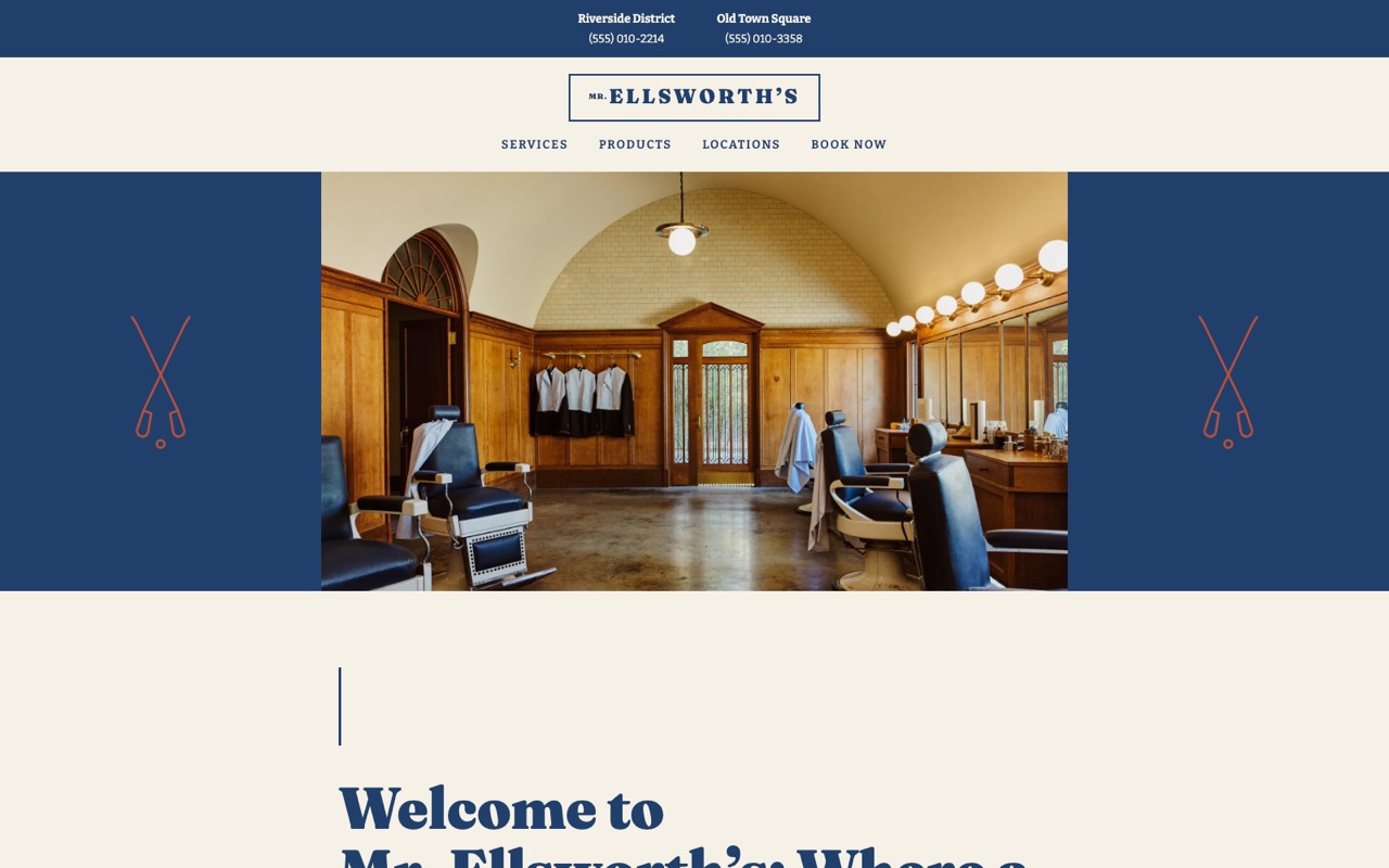 Mr. Ellsworth's barbershop website